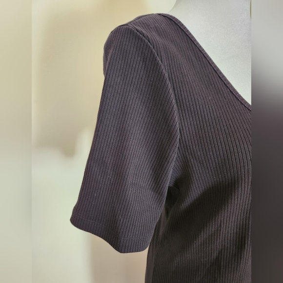 New 1X Puma Black Ribbed Square Neck Bodycon Dress - Picture 6 of 16